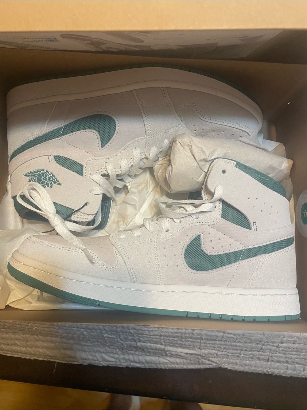 Jordan Mid-Top Sneakers in White and Teal